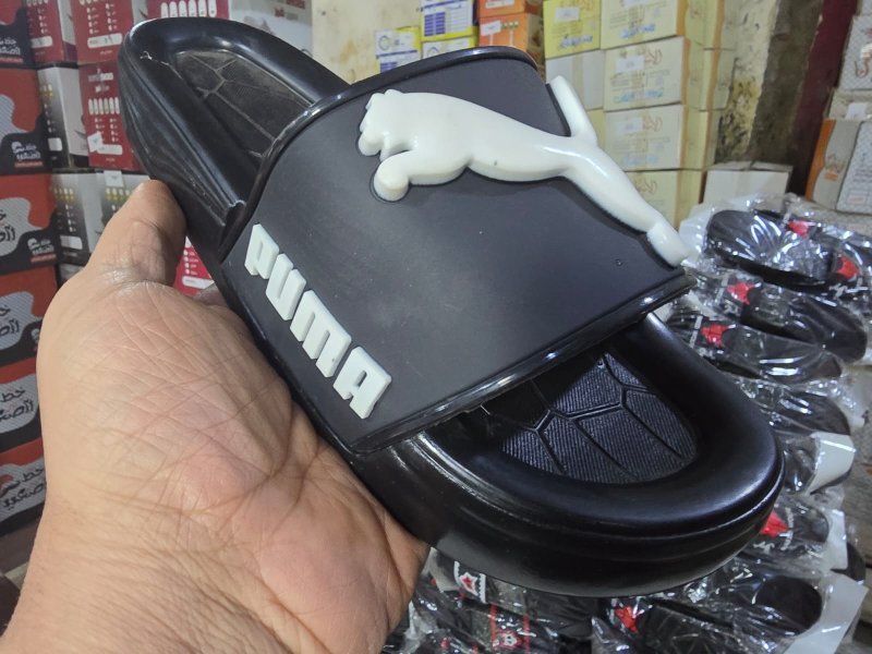 3003 شبشب ربر بروتان رجالي خريطة -buma - اسود*ابيض