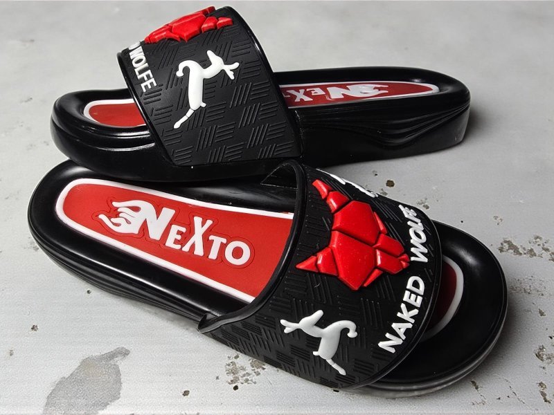 3002 شبشب ربر بروتان رجالي خريطة +انسيرت - ولف- احمر*ابيض