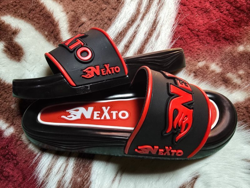 3002 شبشب ربر بروتان رجالي خريطة +انسيرت - نكست- اسود*احمر