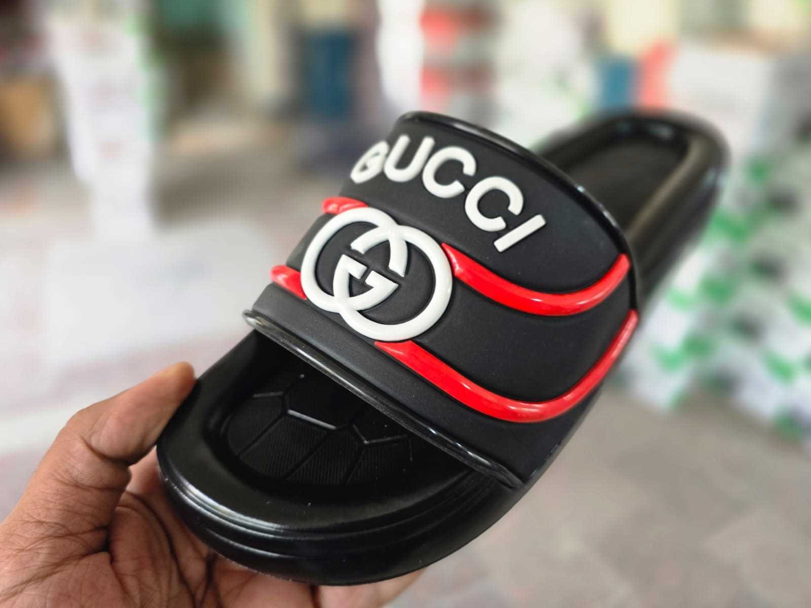 شبشب ربر بروتان رجالي 3سم - gucci - احمر*ابيض