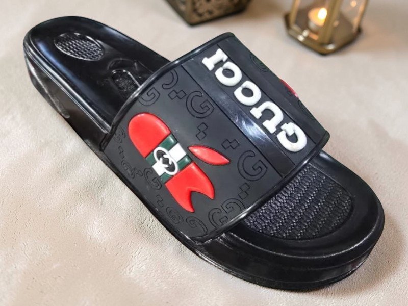 3006 شبشب ربر بروتان رجالي اديدس - gucci - احمر*اخضر